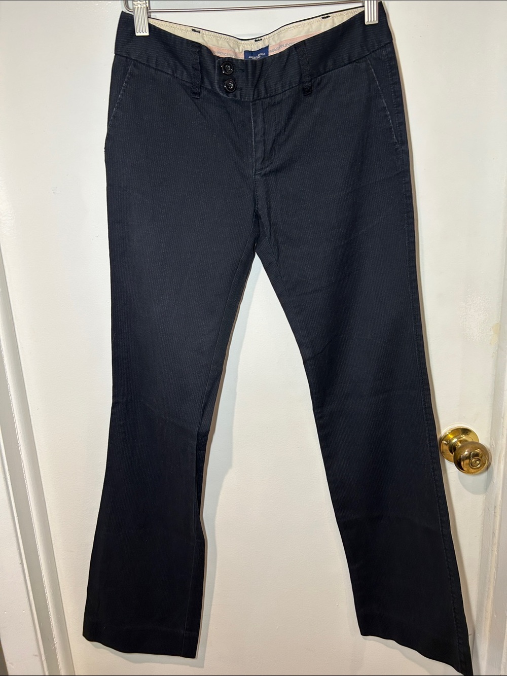 American Eagle Outfitters Black Pinstripe Trousers size 0